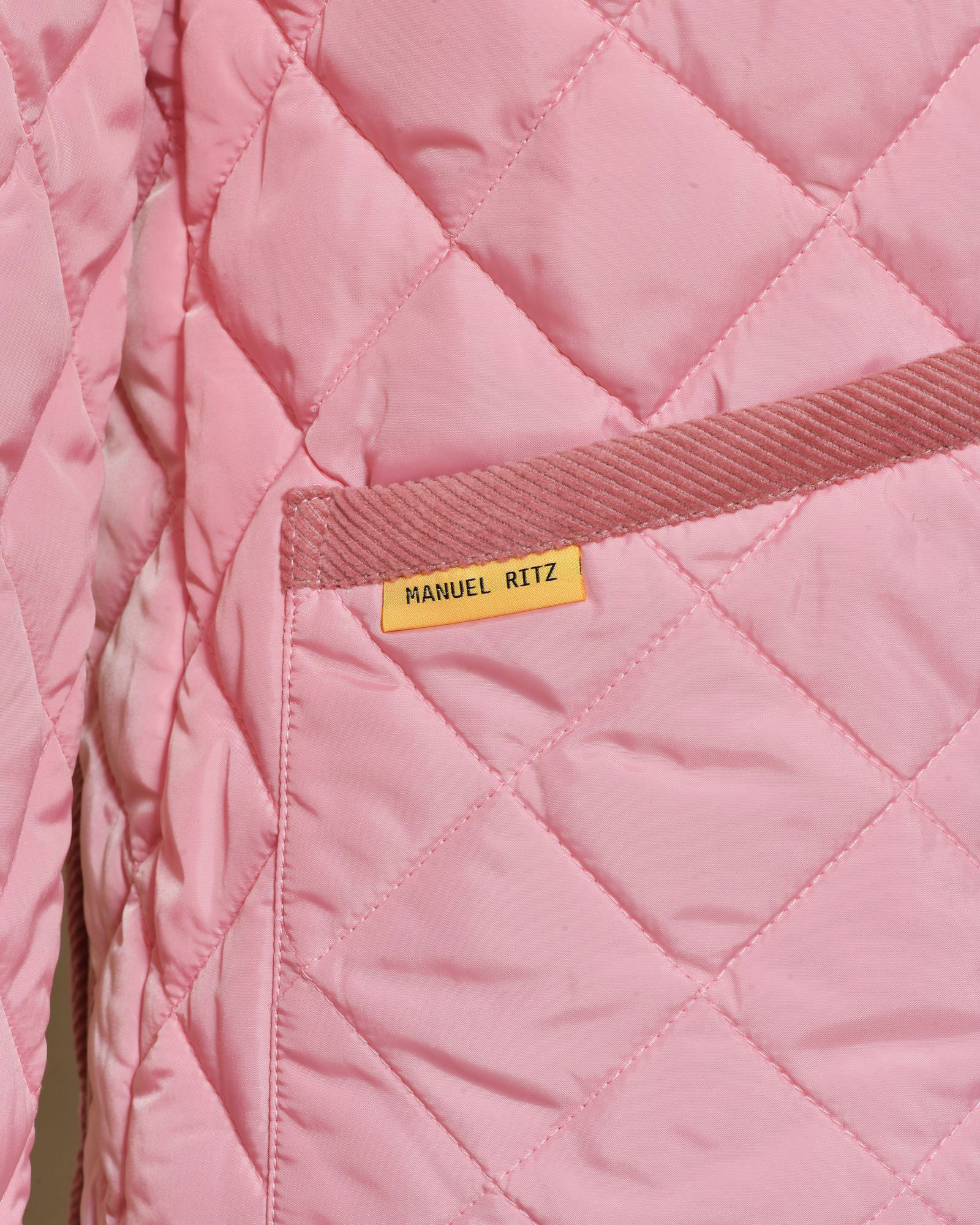 Blouson matelassé à col côtelé rose Manuel Ritz