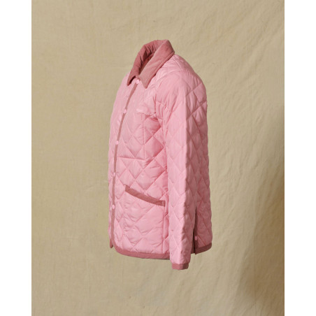 Blouson matelassé à col côtelé rose Manuel Ritz