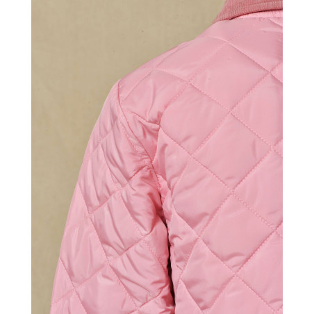 Blouson matelassé à col côtelé rose Manuel Ritz