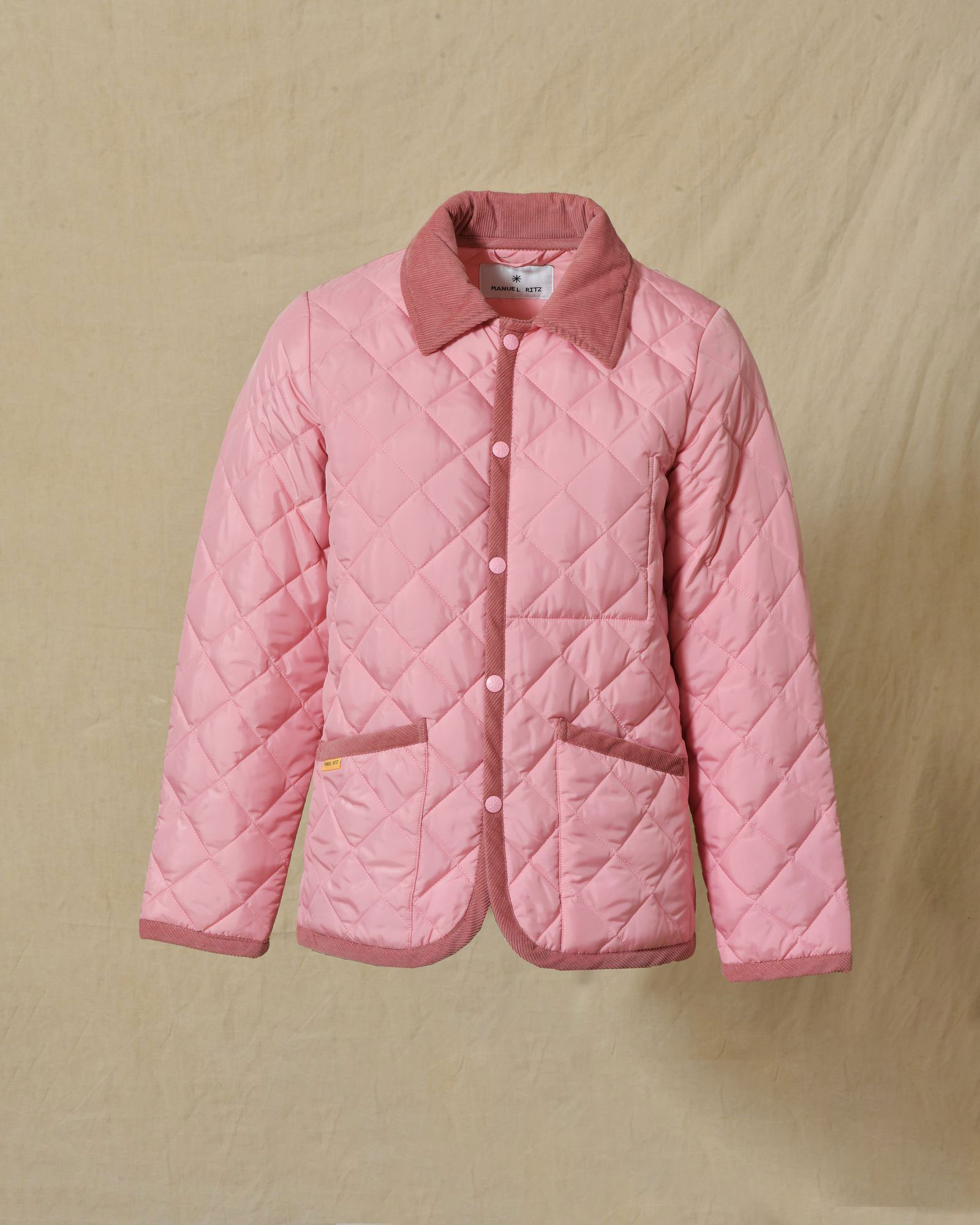 Blouson matelassé à col côtelé rose Manuel Ritz