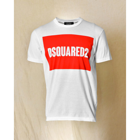 T-shirt en coton blanc à logo Dsquared2