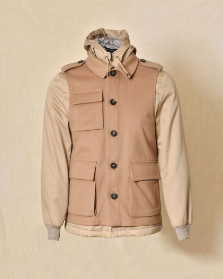 Veste beige à empiècement Ly Adams