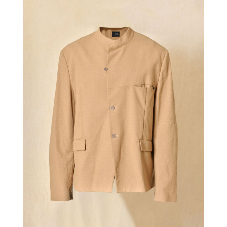 Veste camel à col officier Ixos