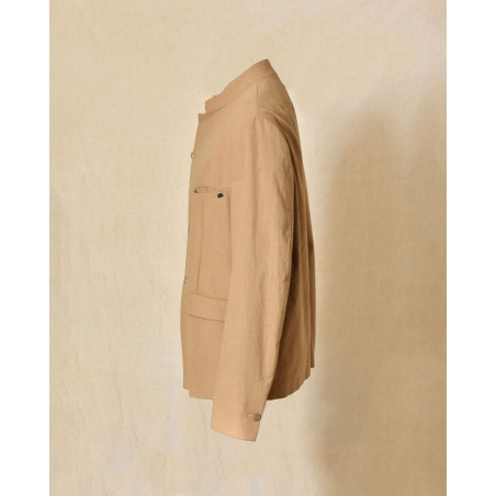 Veste camel à col officier Ixos