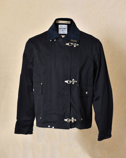 Blouson cargo à col côtelé bleu Front Street