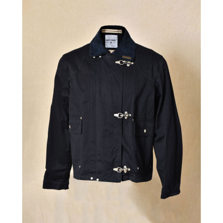 Blouson cargo à col côtelé bleu Front Street