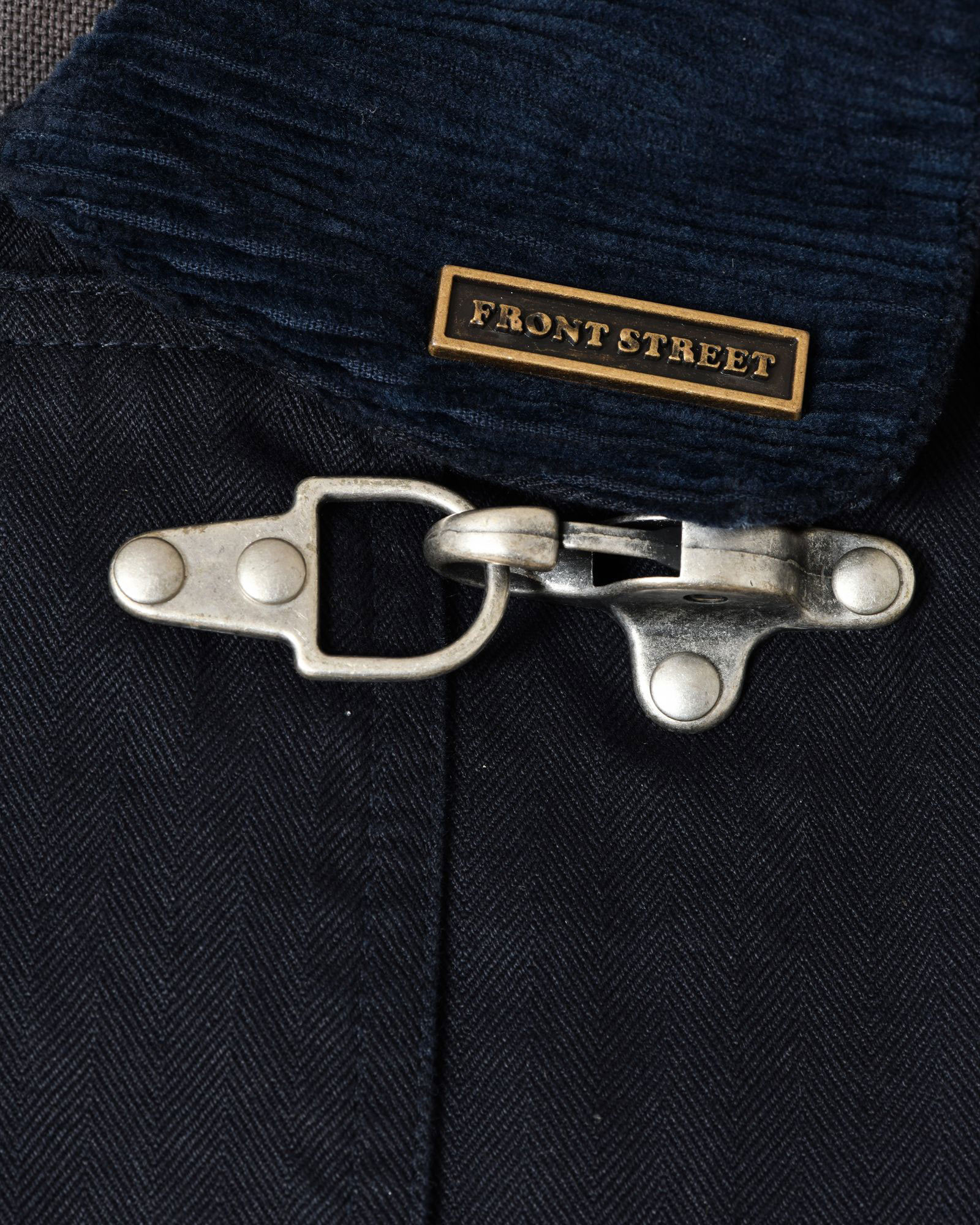 Blouson cargo à col côtelé bleu Front Street