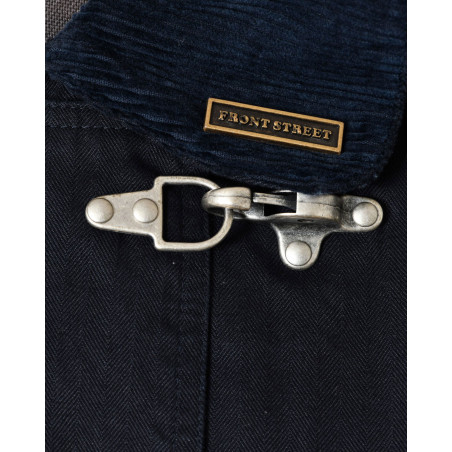 Blouson cargo à col côtelé bleu Front Street