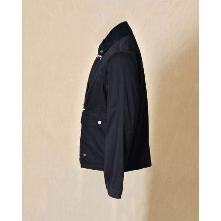 Blouson cargo à col côtelé bleu Front Street