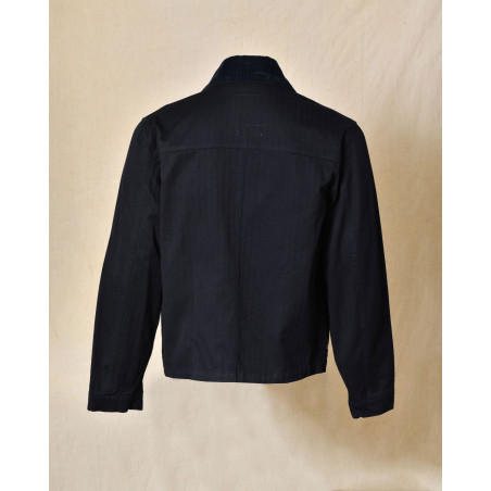 Blouson cargo à col côtelé bleu Front Street