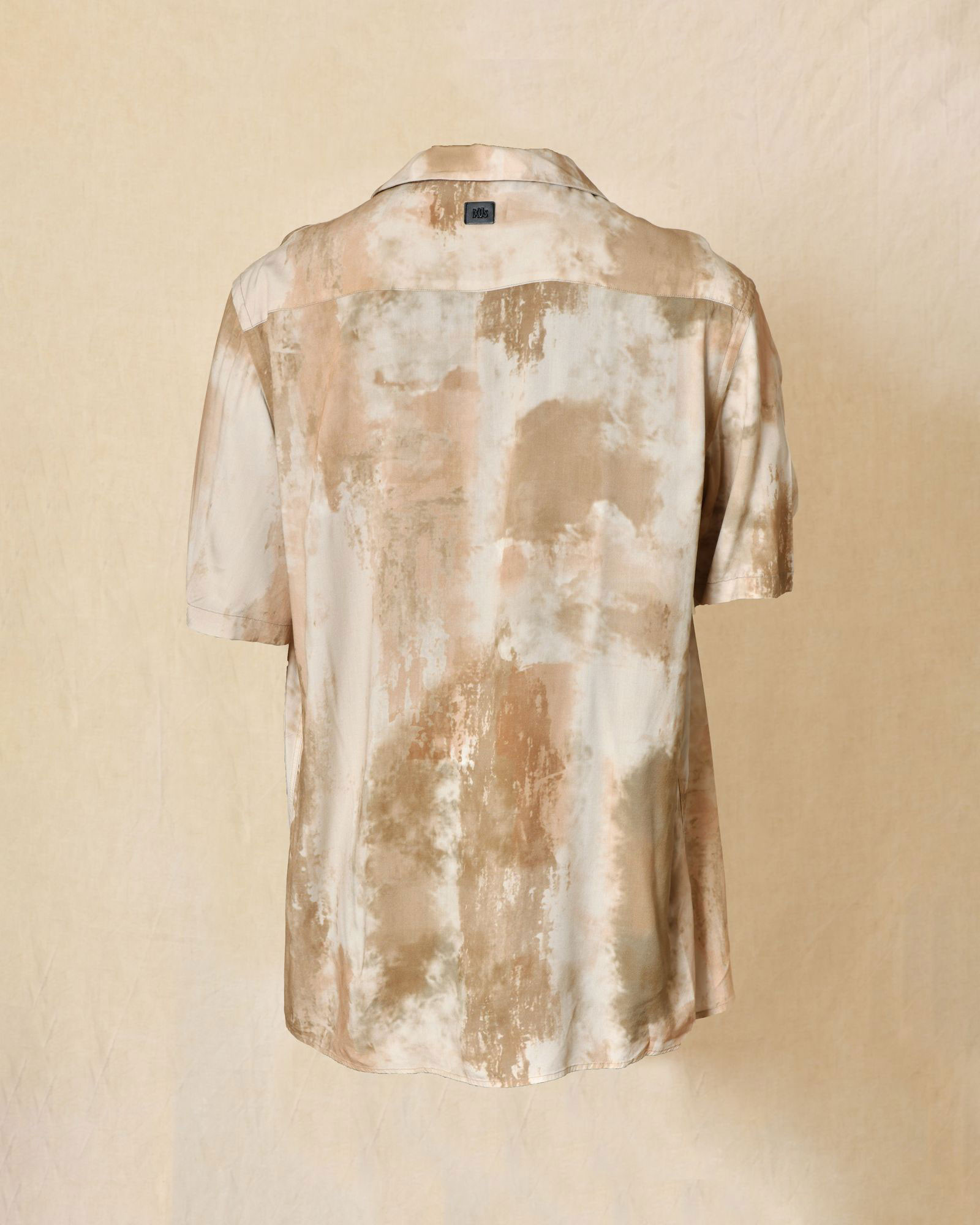 Chemise manches courtes beige effet délavé Ixos