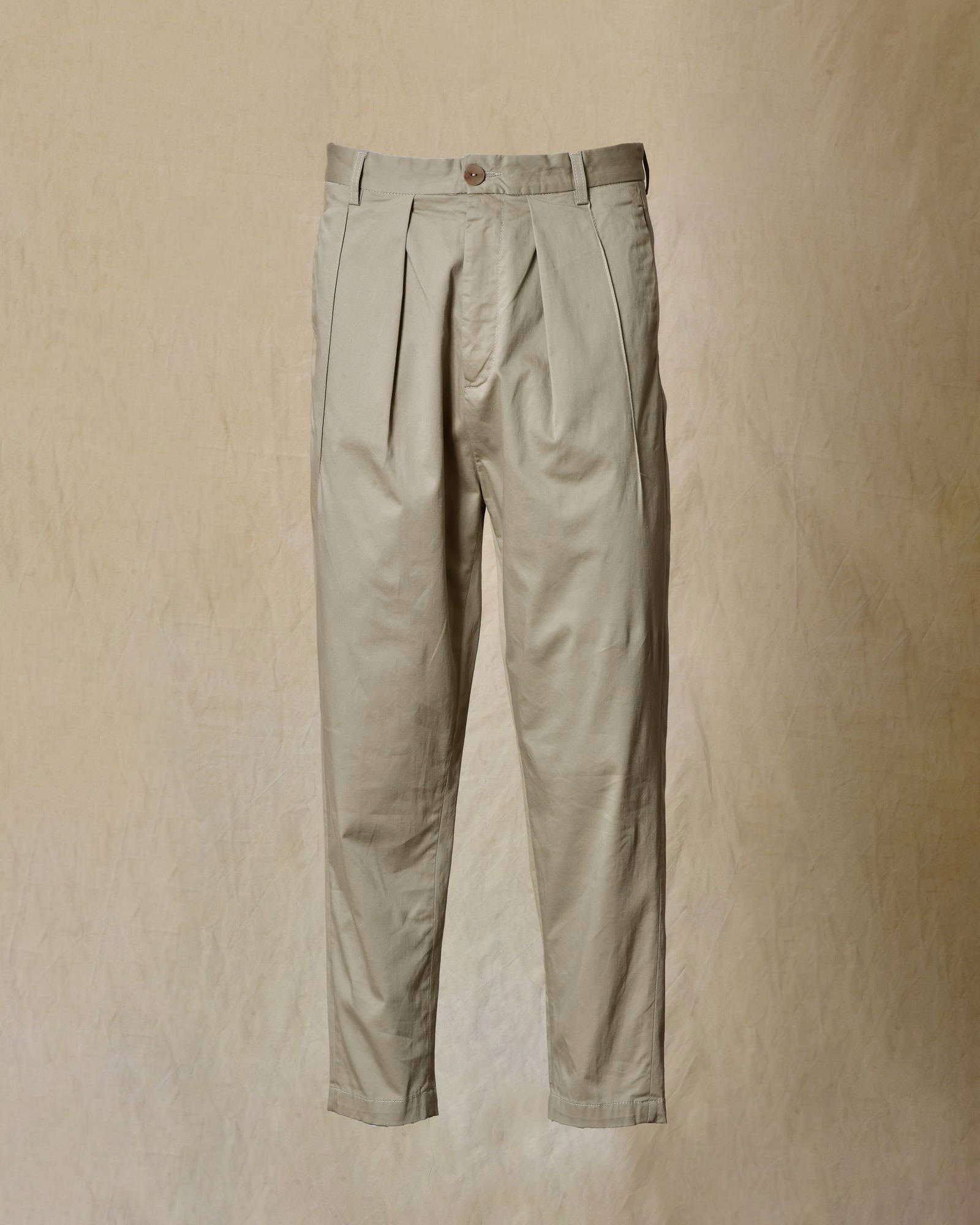 Pantalon en coton à pince gris Ixos