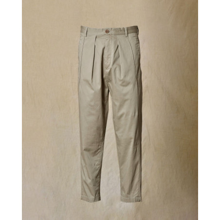 Pantalon en coton à pince gris Ixos