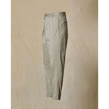 Pantalon en coton à pince gris Ixos