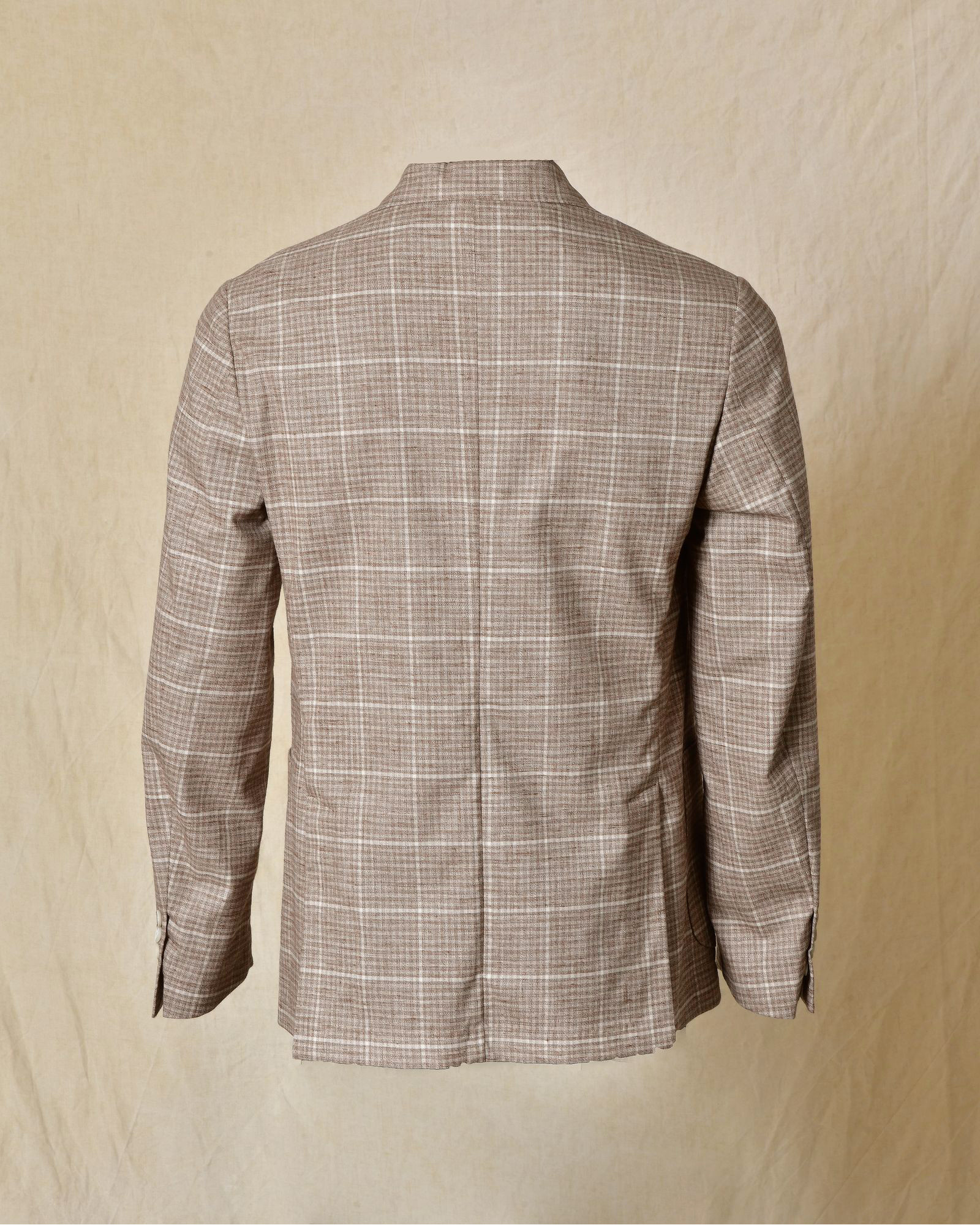 Costume à carreaux en laine beige RPL