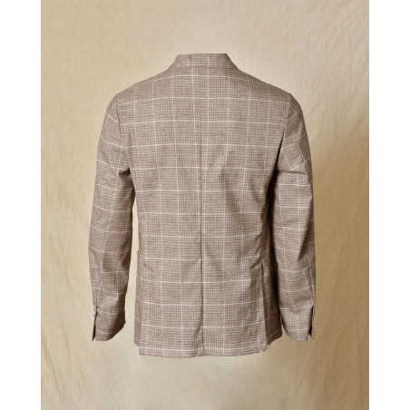 Costume à carreaux en laine beige RPL