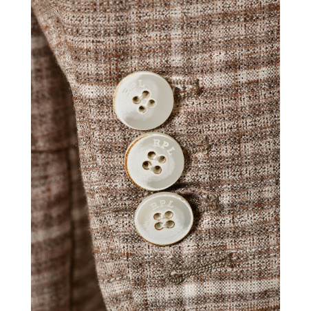 Costume à carreaux en laine beige RPL