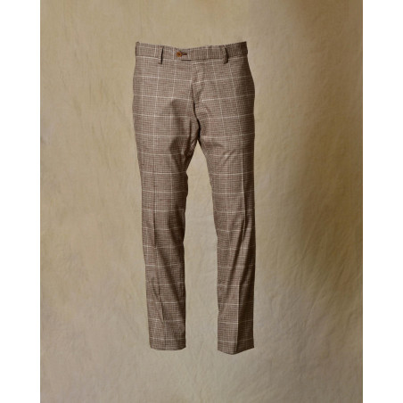 Costume à carreaux en laine beige RPL