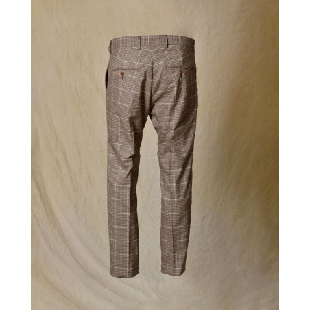 Costume à carreaux en laine beige RPL