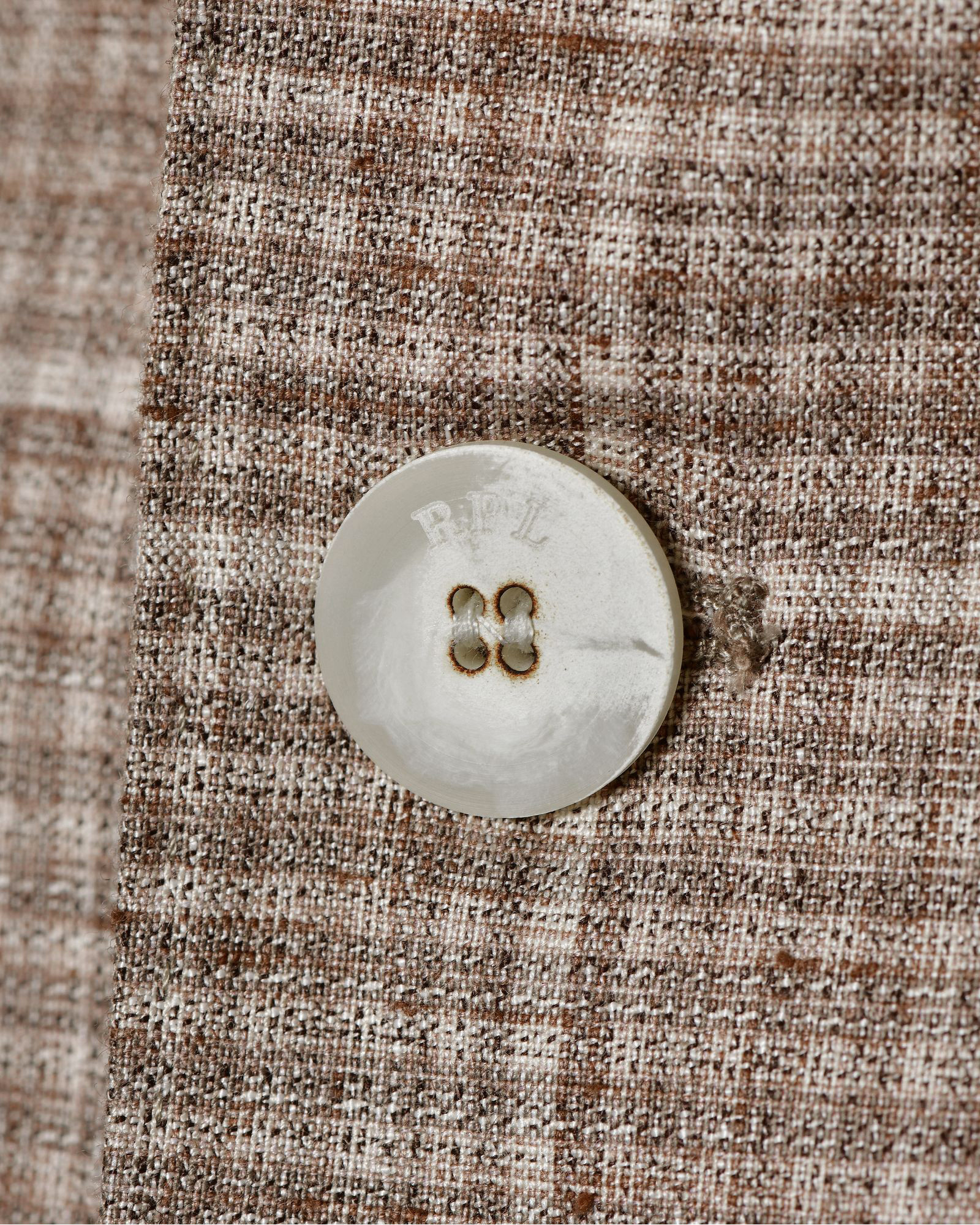 Costume à carreaux en laine beige RPL