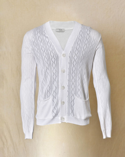 Cardigan ajouré blanc RPL