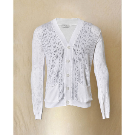 Cardigan ajouré blanc RPL