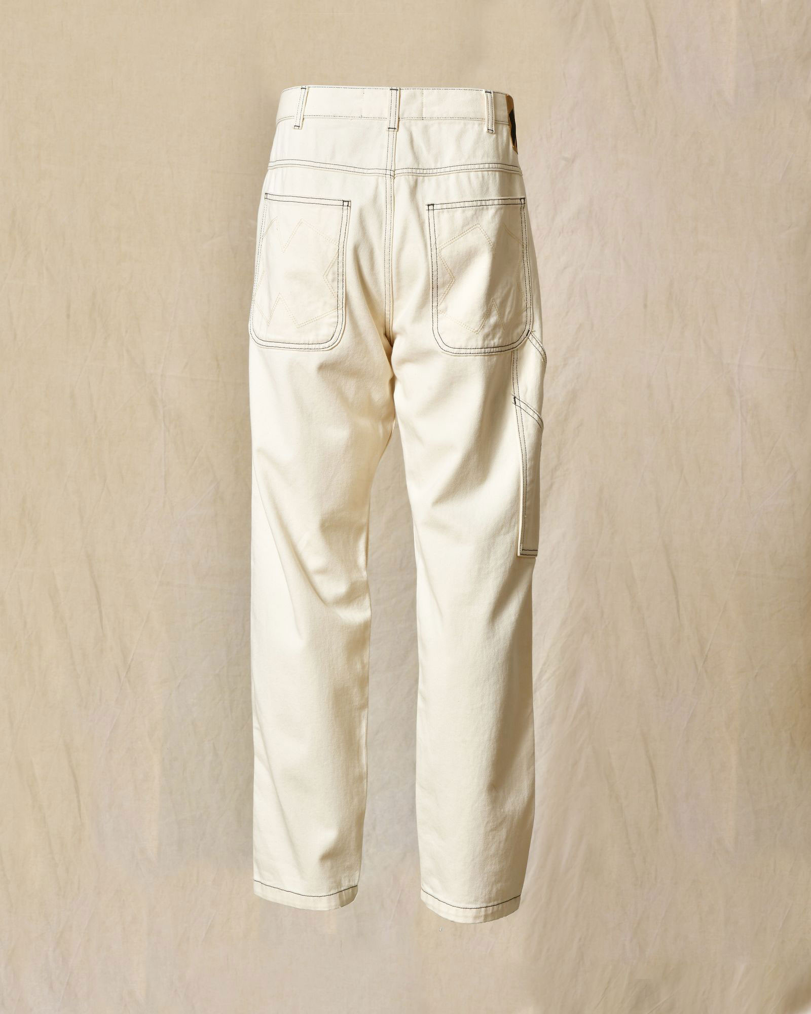 Jean en coton écru à surpiqûres contrastantes Ixos