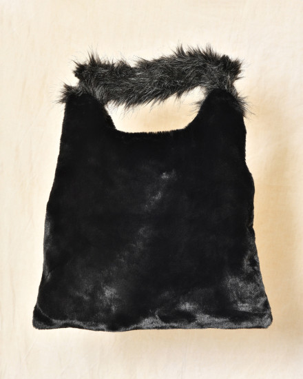 Sac cabas noir effet fourrure Anita Bilardi