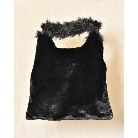 Sac cabas noir effet fourrure Anita Bilardi