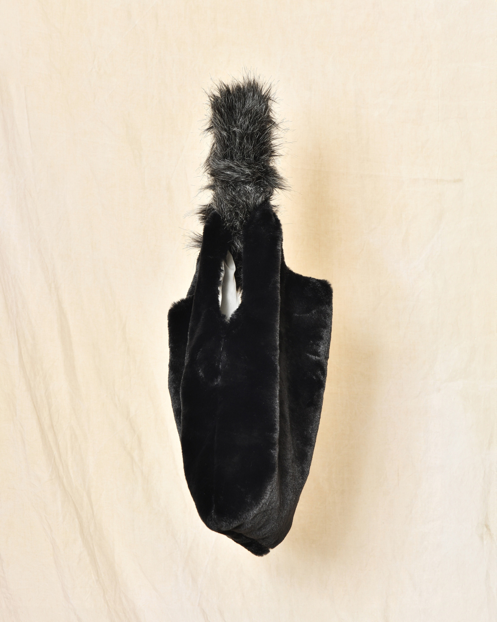 Sac cabas noir effet fourrure Anita Bilardi