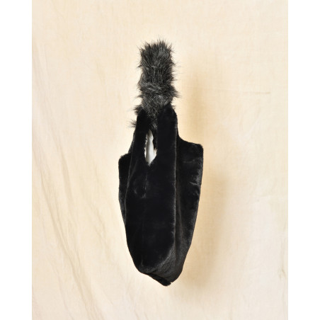 Sac cabas noir effet fourrure Anita Bilardi