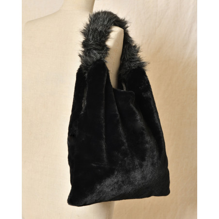 Sac cabas noir effet fourrure Anita Bilardi