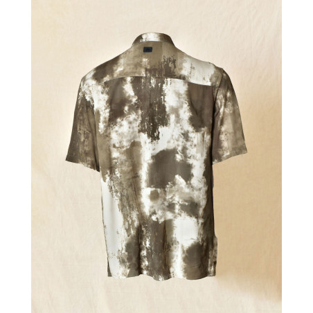 Chemise manches courtes kaki effet délavé Ixos