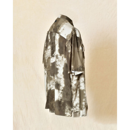 Chemise manches courtes kaki effet délavé Ixos