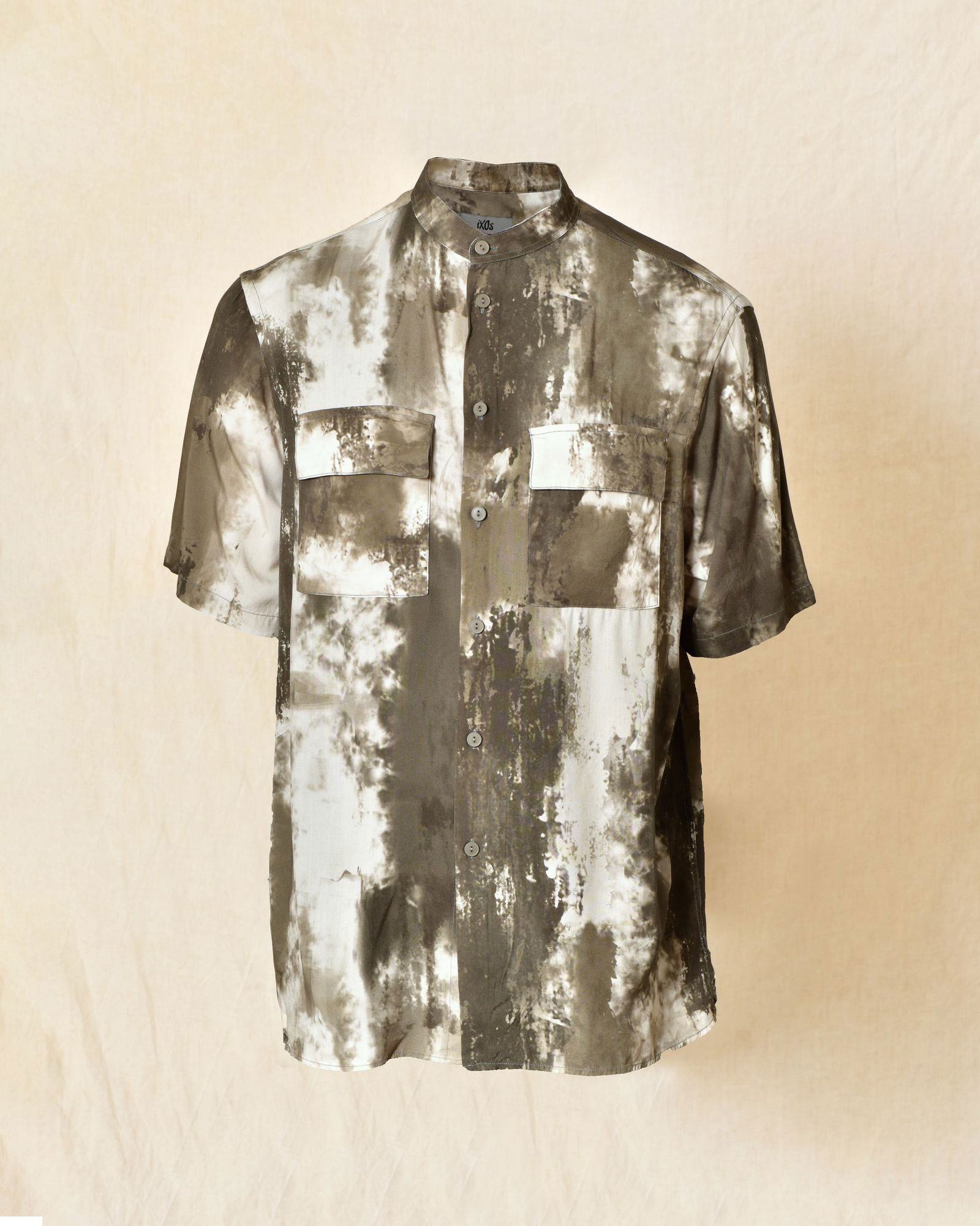 Chemise manches courtes kaki effet délavé Ixos