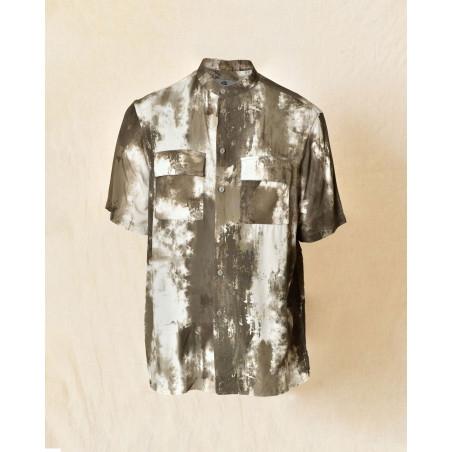 Chemise manches courtes kaki effet délavé Ixos