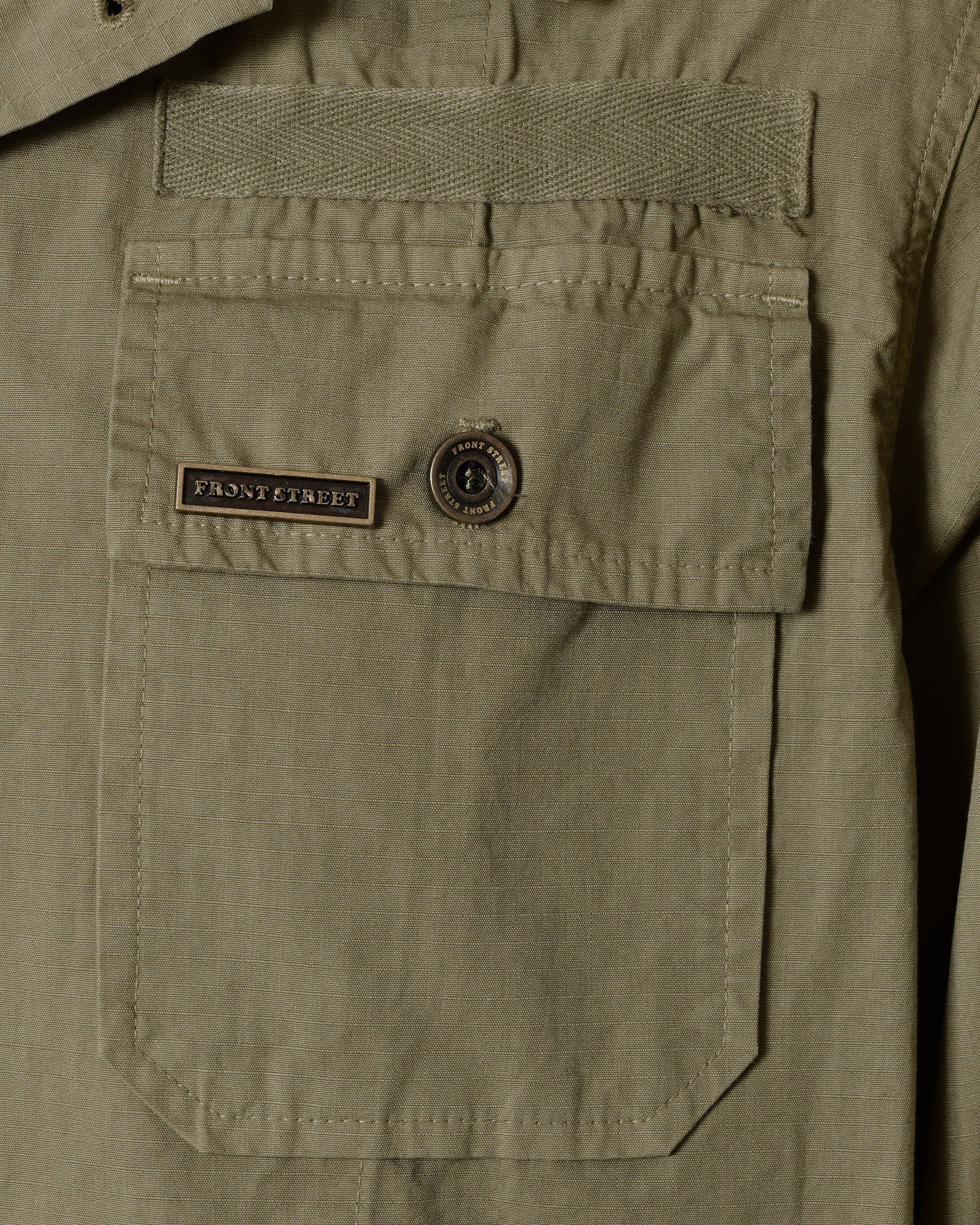 Veste kaki à perles multicolores brodées Front Street