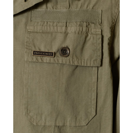 Veste kaki à perles multicolores brodées Front Street