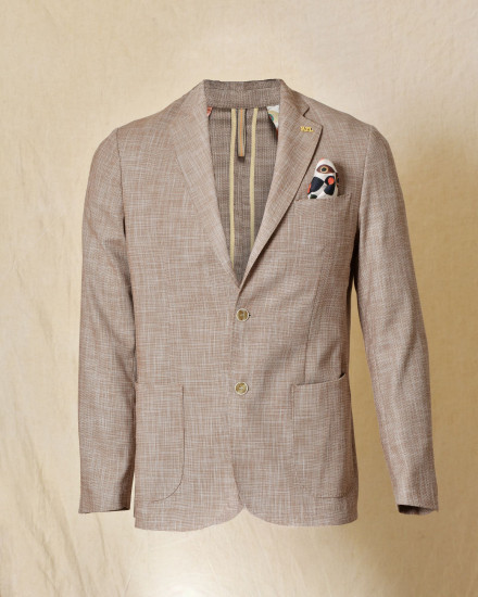 Veste blazer en coton chiné beige RPL