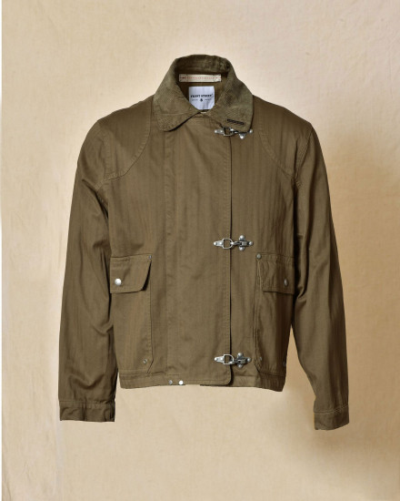 Blouson cargo à col côtelé kaki Front Street