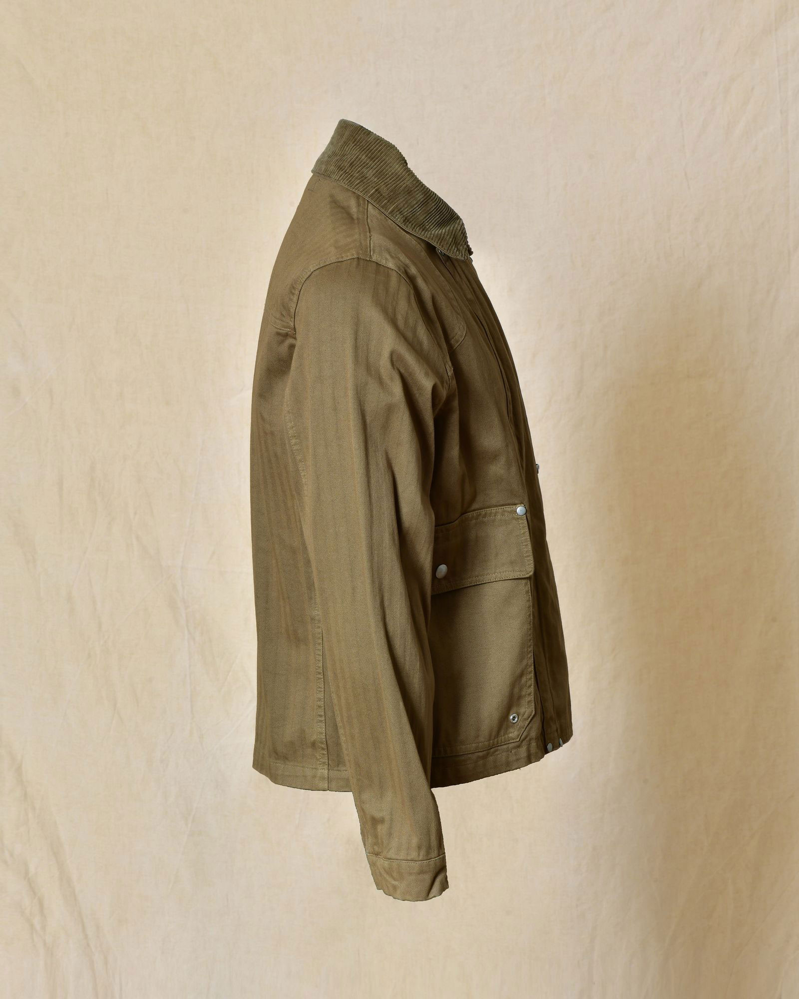 Blouson cargo à col côtelé kaki Front Street