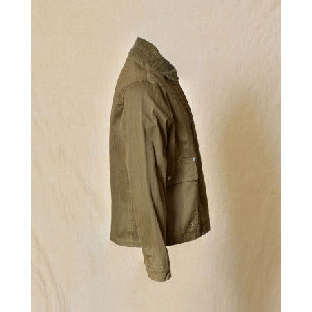 Blouson cargo à col côtelé kaki Front Street