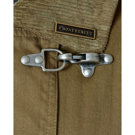 Blouson cargo à col côtelé kaki Front Street