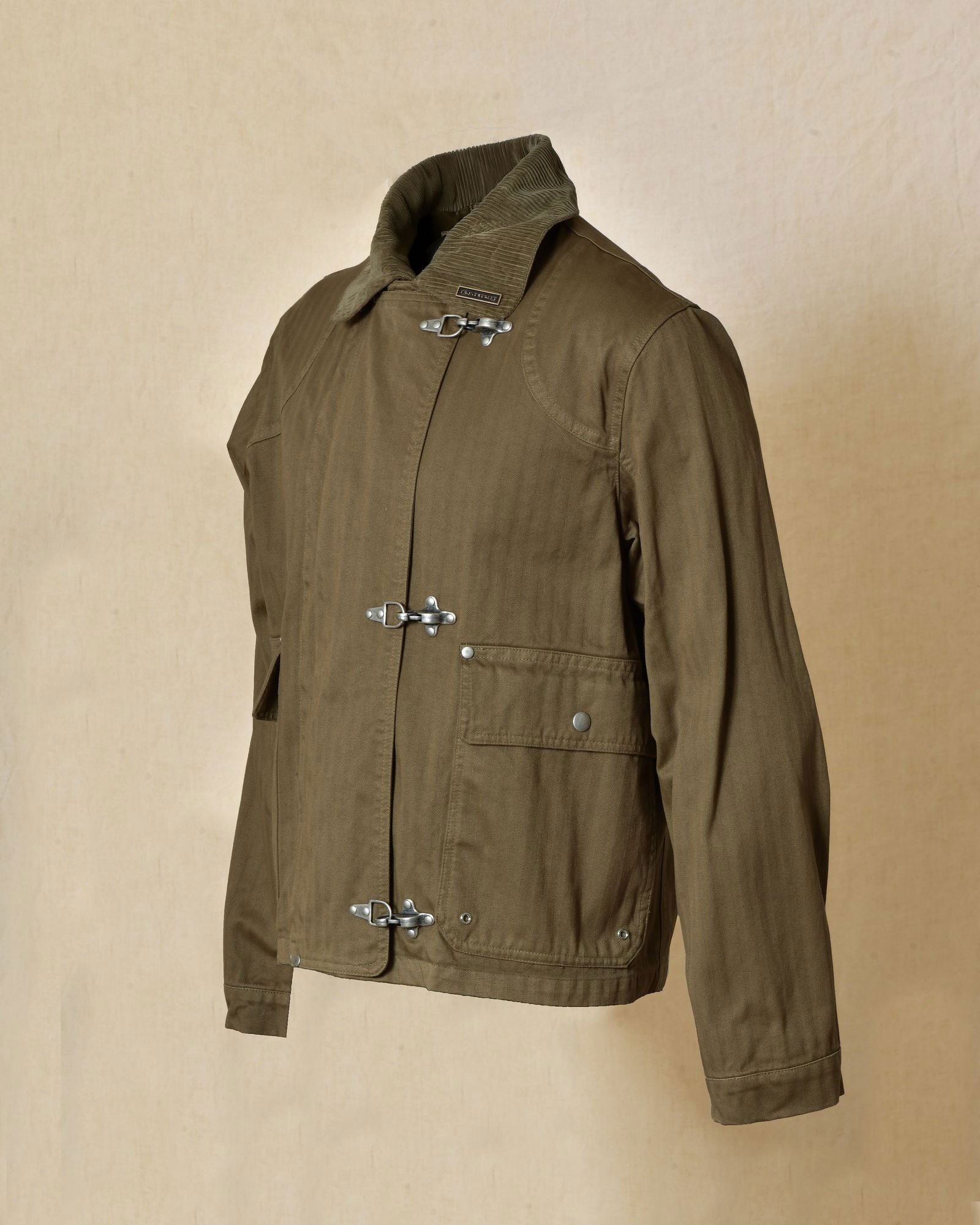 Blouson cargo à col côtelé kaki Front Street