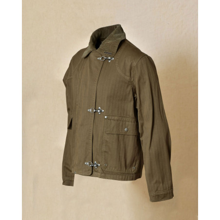 Blouson cargo à col côtelé kaki Front Street