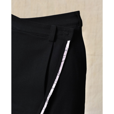 Pantalon à fermeture asymétrique noir Balossa