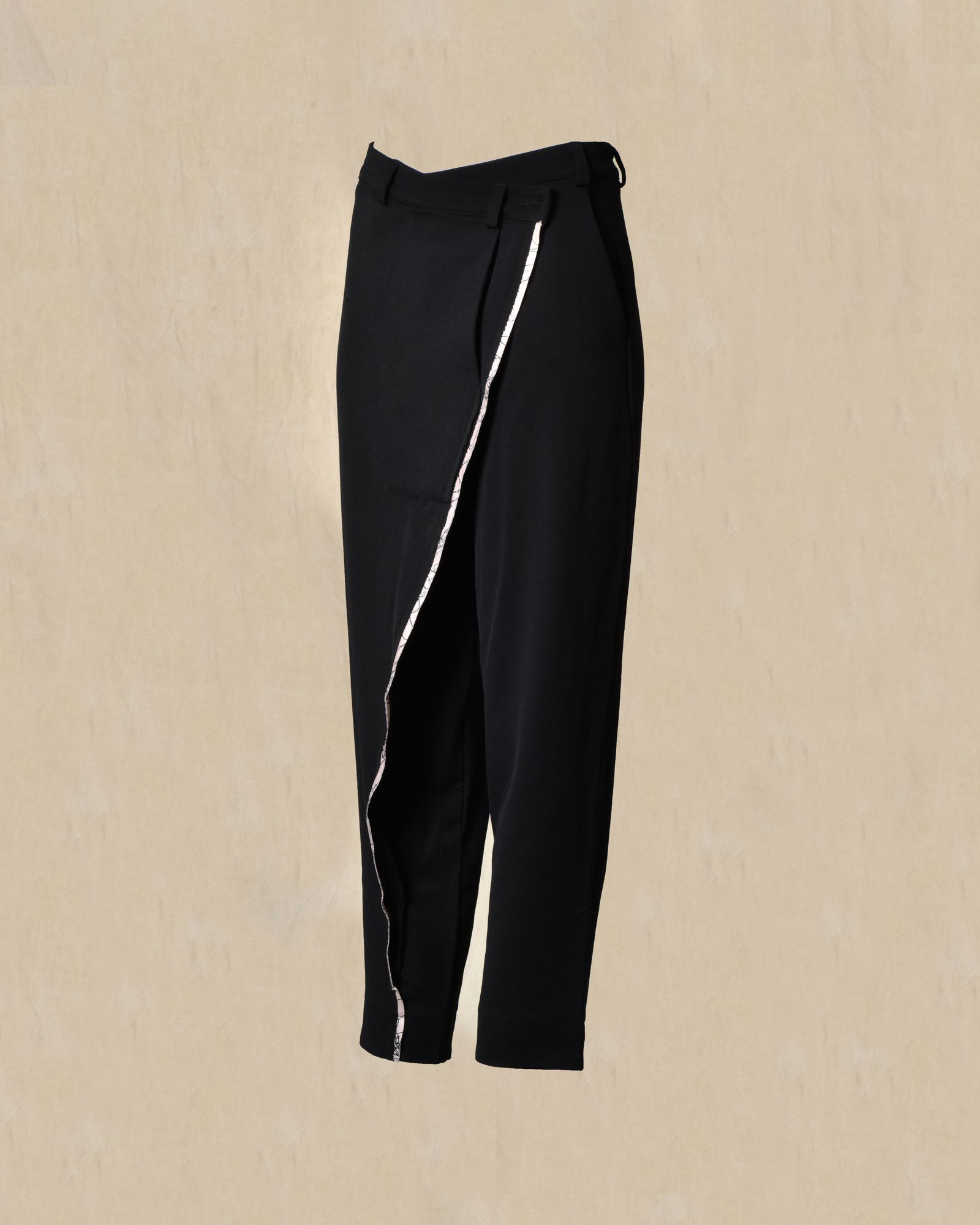 Pantalon à fermeture asymétrique noir Balossa