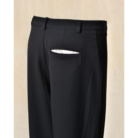 Pantalon à fermeture asymétrique noir Balossa