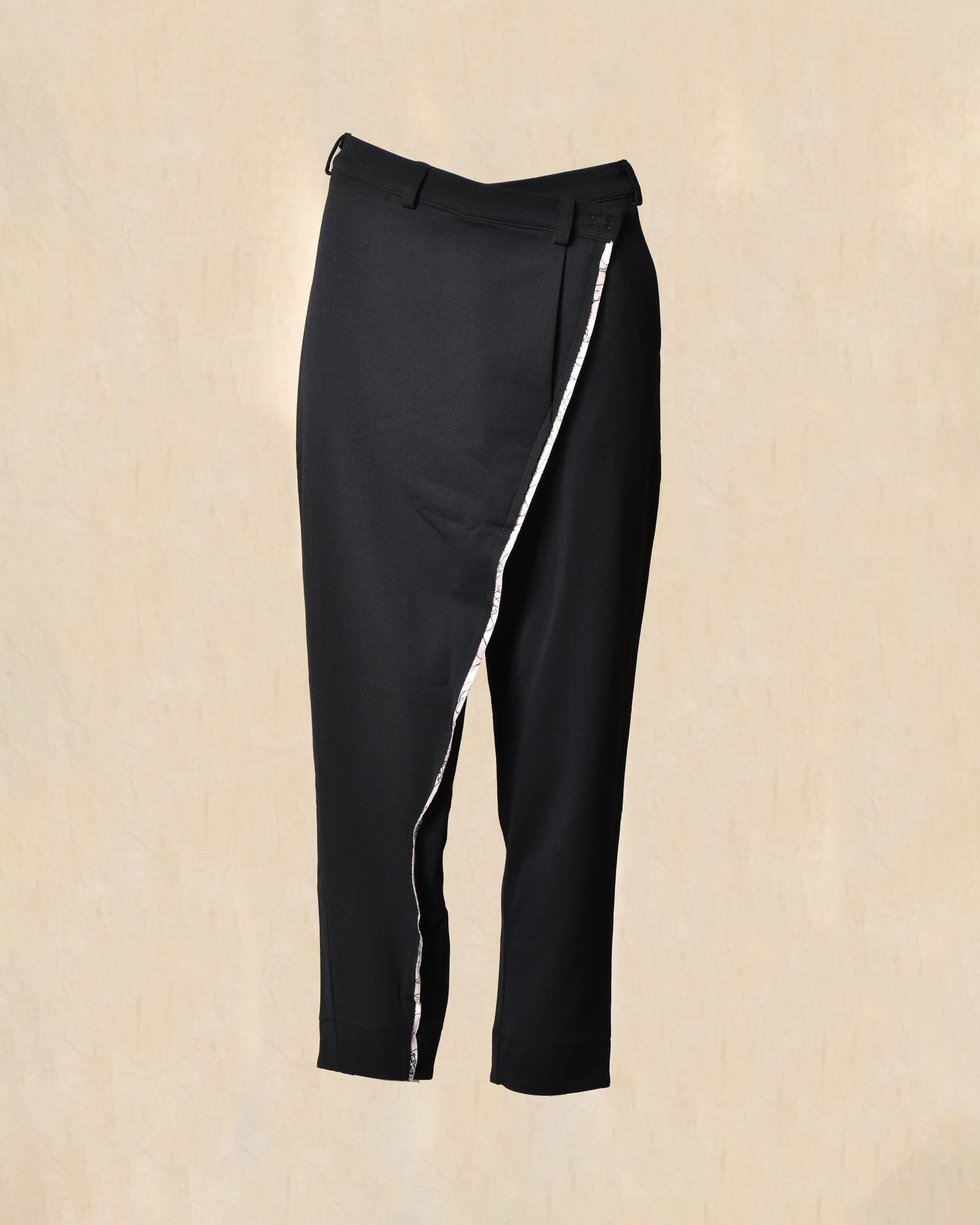 Pantalon à fermeture asymétrique noir Balossa