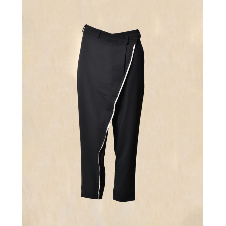 Pantalon à fermeture asymétrique noir Balossa